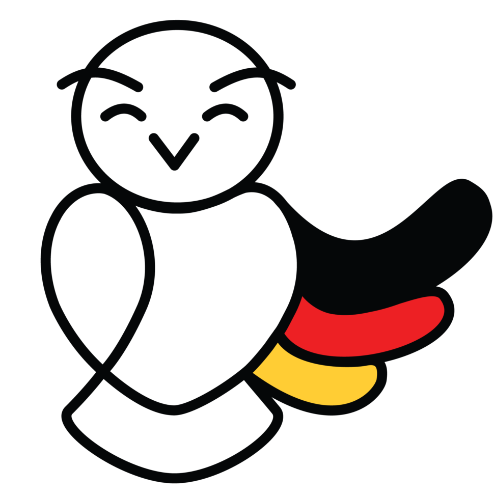 Logo sovy lektorky a&nbsp;učitelky němčiny Michaely Nofftz Skopalové.